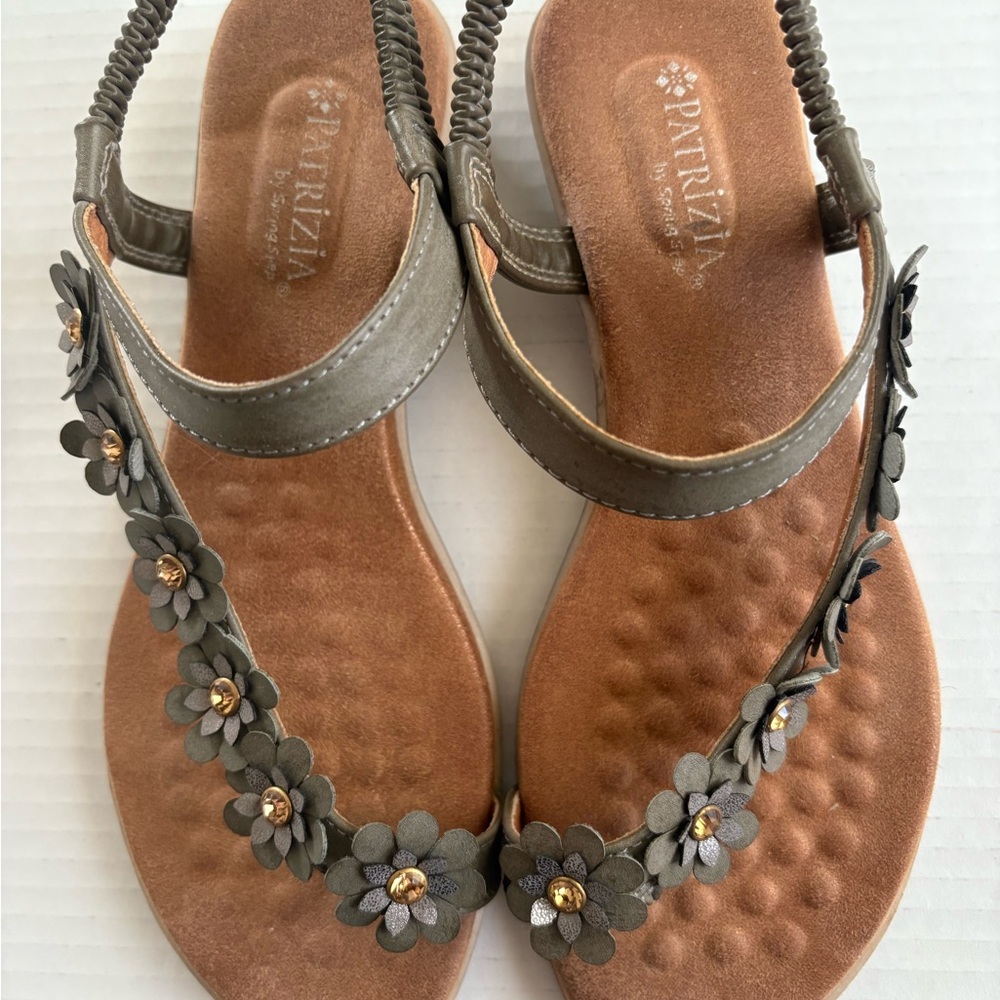 Patrizia Pepe Elegant Gray Floral Sandals Size 38